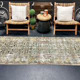 3’2 x 13’1 Classic Antique Runner Muted Turquoise Blue, Gray & Green '5350