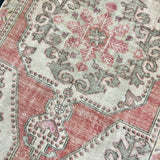 4’7 x 7’6 Vintage Turkish Oushak Carpet Muted Red, Clay & Gray