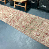 2’6 x 16’6 Long Classic Antique Runner Muted Sage, Copper & Gray