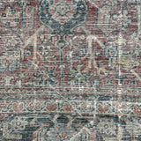 9’ x 12’5 Classic Antique Sultanabad Rug Muted Navy Blue, Red & Gray
