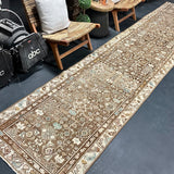 3’2 x 15’2 Classic Vintage Runner Muted Brown, Beige & Denim '5309