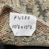 10’8 x 13’7 Classic Antique Rug Muted Black, Gray + Red '4288