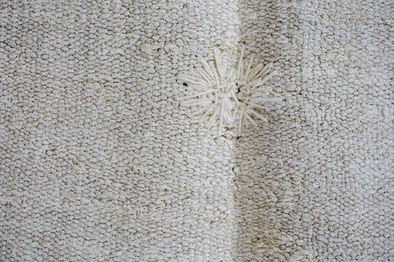 Hemp Kilim 5'2 x 10'4 MCM Cream Pure Organic