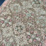 3’1 x 12’6 Classic Vintage Runner Muted Brown, Mint Green & Pink