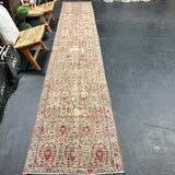 2’6 x 16’6 Long Classic Antique Runner Muted Sage, Copper & Gray