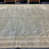 8’8 x 11’5 Classic Vintage Tabriz Rug Muted Midnight Blue, Gray & Taupe '5312