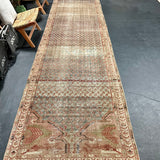 3’7 x 16’7 Classic Antique Runner Muted Copper, Gray & Taupe