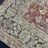 9’6 x 13’1 Classic Antique Rug Muted Warm Red, Black & Beige '5326