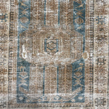 3’5 x 10’ Classic Vintage Runner Muted Turquoise Blue & Beige '5236