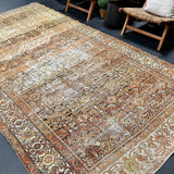 6’1 x 12’8 Classic Antique Runner Muted Copper, Brown, Bone & Denim