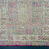 3 x 11  Turkish Oushak Runner Pink and Beige and Gray