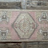 1’7 x 2’11 Vintage Turkish Oushak Rug Muted Camel, Brown & Rose '5170