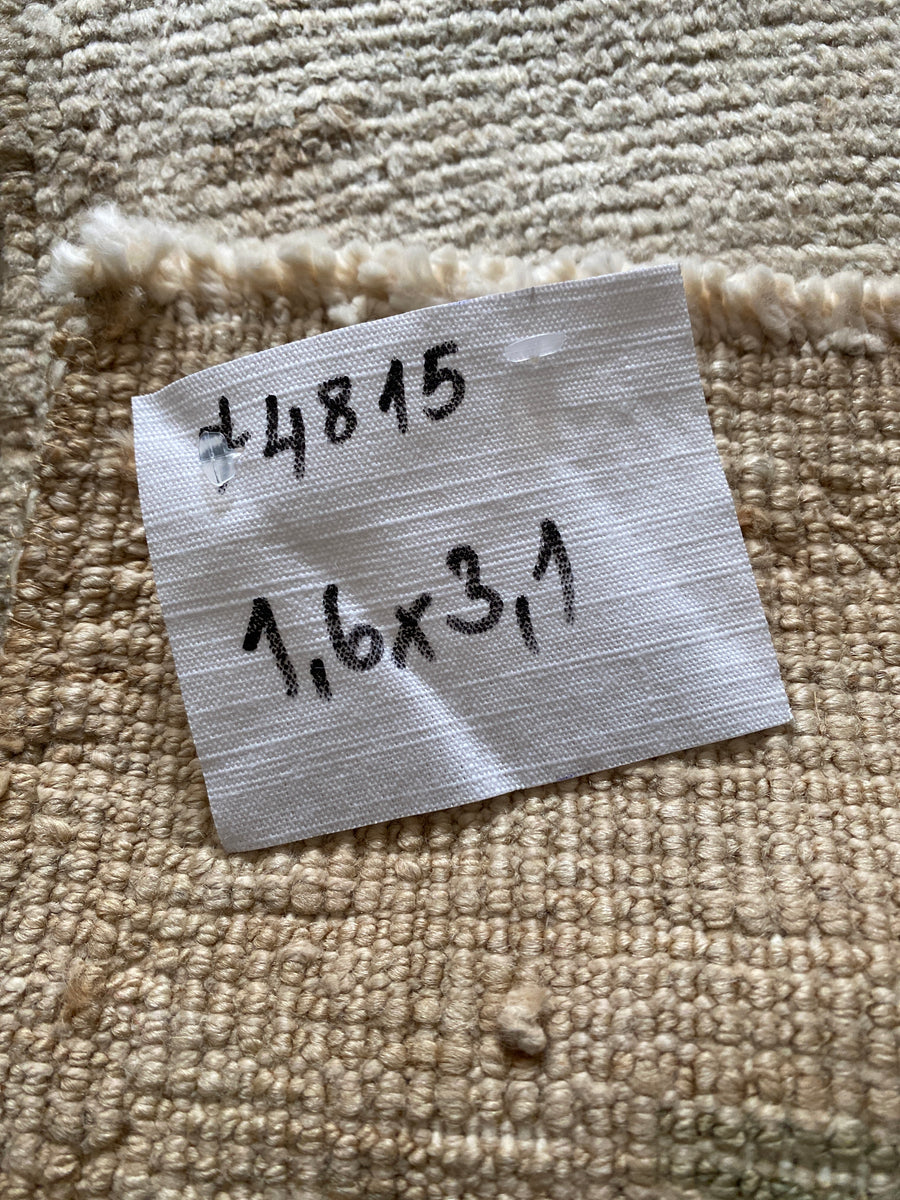 1’6 x 3’1 Antique Turkish Taspinar Rug Muted Greige, Sage & Pink
