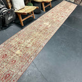 2’6 x 16’6 Long Classic Antique Runner Muted Sage, Copper & Gray