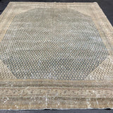 8’8 x 11’5 Classic Vintage Tabriz Rug Muted Midnight Blue, Gray & Taupe '5312