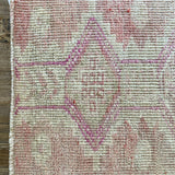 1’8 x 3’6 Vintage Herki Mat Muted Beige & Blush Pink