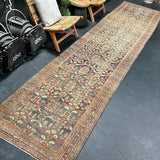 3’7 x 15’4 Classic Antique Runner Muted Black, Copper & Beige