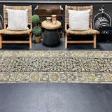 3’1 x 13’7 Classic Antique Runner Muted Blue, Black & Taupe '5323