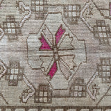 1’9 x 2’10 Antique Kars Rug Muted Camel Beige, Turquoise & Rose '4862
