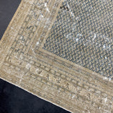 7’10 x 10’7 Classic Vintage Tabriz Rug Muted Denim Blue & Dark Beige '5094