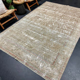 6’5 x 10’2 Classic Antique Carpet Muted Greige, Sea Blue & Red