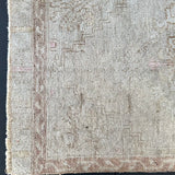 1’5 x 2’8 Antique Turkish Taspinar Rug Muted  Gray + Camel Brown