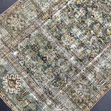 3’2 x 13’1 Classic Antique Runner Muted Turquoise Blue, Gray & Green '5350