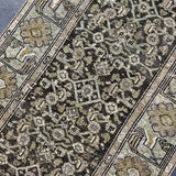 3’1 x 13’7 Classic Antique Runner Muted Blue, Black & Taupe '5323