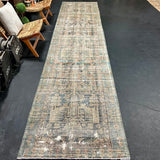 3’3 x 16’3 Classic Antique Runner Muted Gray, Copper & Sage