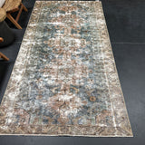 4’9 x 9’4 Classic Vintage Rug Muted Denim Blue, Copper & Tan SB '5235