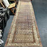 3’5  x 20’5 Classic Antique Runner Muted Blue-Black, Gray & Copper