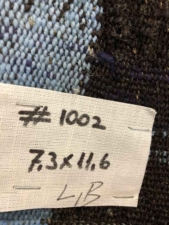 7' x 11' MCM Scandinavian Style  Brown Tweed Vintage Turkish Kilim