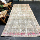 5’ x 10’8 Classic Vintage Rug Muted Terra Cotta, Green & Pink SB