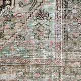 4’ x 6’7 Classic Vintage Carpet Muted Brown, Seafoam and Pink SB