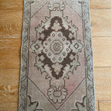1’6 x 2’11 Antique Turkish Oushak Rug Muted Copper, Tan and Brown SB