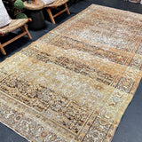 6’1 x 12’8 Classic Antique Runner Muted Copper, Brown, Bone & Denim