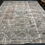 10’8 x 13’7 Classic Antique Rug Muted Black, Gray + Red '4288