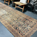 3’7 x 15’4 Classic Antique Runner Muted Black, Copper & Beige