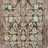 3’6 x 13’9 Classic Antique Runner Muted Brown, Beige and Blush Pink