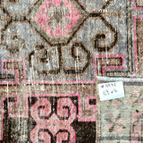 4’3 x 7’ Classic Vintage Rug Muted Periwinkle Blue & Pink