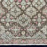 3’1 x 12’6 Classic Vintage Runner Muted Brown, Mint Green & Pink