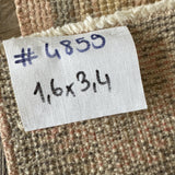 1’6 x 3’4 Vintage Turkish Oushak Mat Muted Pale Pink & Gray '4859
