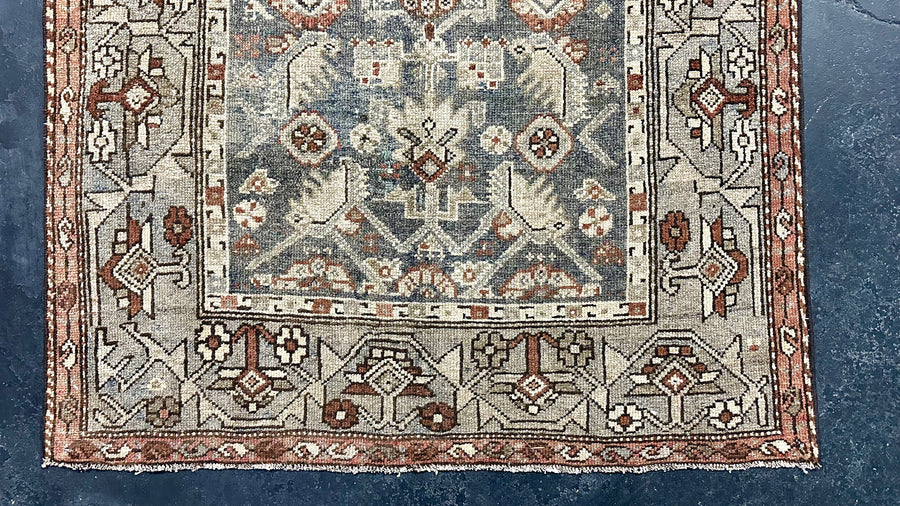 3’6  x 15’6 Classic Antique Runner Muted Black, Gray & Copper