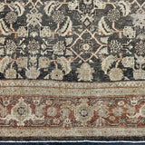 10’7 x 13’8 Classic Antique Rug Muted Black, Gray & Copper '5294