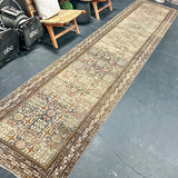 3’4 x 16’6 Classic Antique Runner Muted Blue, Beige & Green '5344