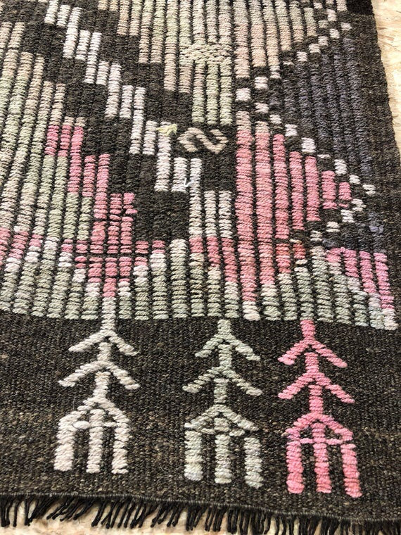 7 x 10 Jijim Vintage Turkish Bohemian Kilim  Muted Colors