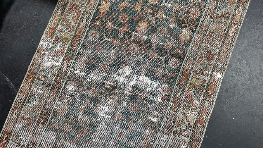 2’10 x 15’8 Classic Antique Runner Muted Blue, Copper & Gray