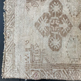 1’5 x 1’11 Antique Turkish Taspinar Rug Muted Monochromatic Gray + Beige '5218