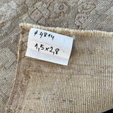 1’5 x 2’8 Antique Turkish Taspinar Rug Muted  Gray + Camel Brown