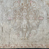 1’5 x 2’8 Antique Turkish Taspinar Rug Muted  Gray + Camel Brown